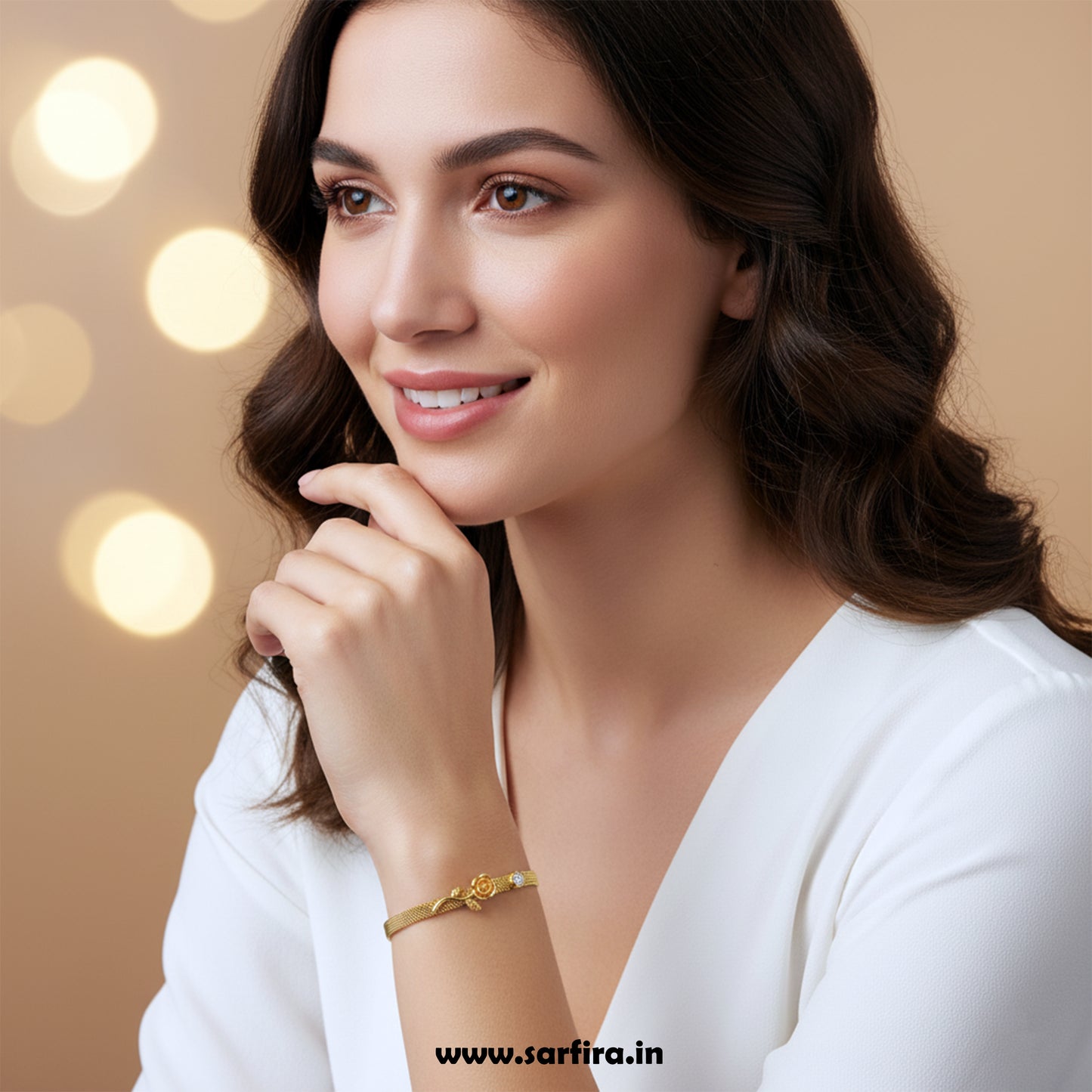 Rose Charm Mesh Bracelet