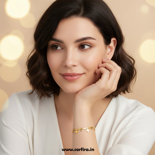 Flower With Diamond Bracelet