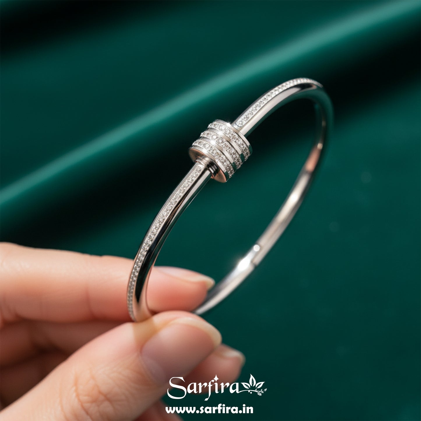 Silver Triple-Ring Kada Bracelet