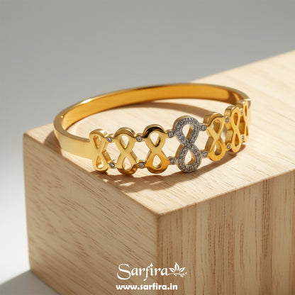 Gold Infinity Motif Kada Bracelet
