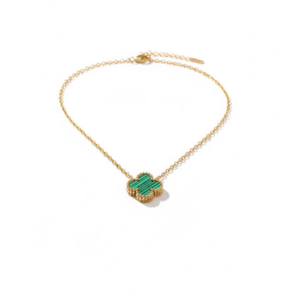 Green Flower Chain Pendant