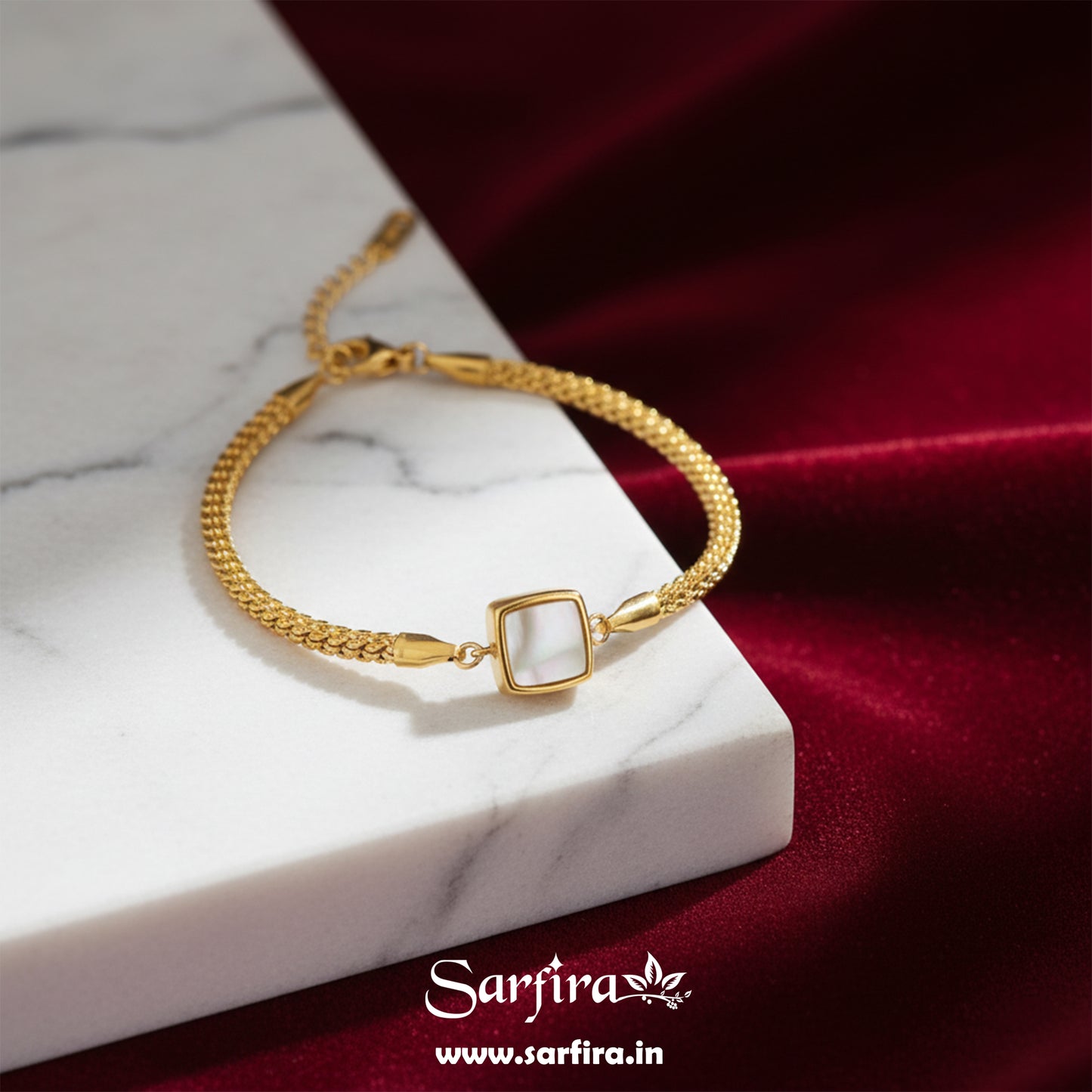 Square MOP Chain Bracelet