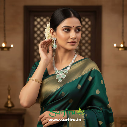 Pista Green Crystal Bridal Necklace Set for Women – Wedding & Party Jewelry