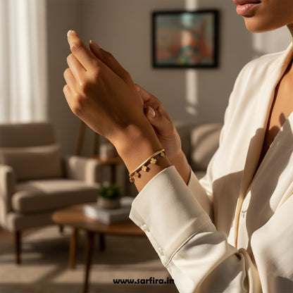 Charm Flower Snake Chain Bracelet