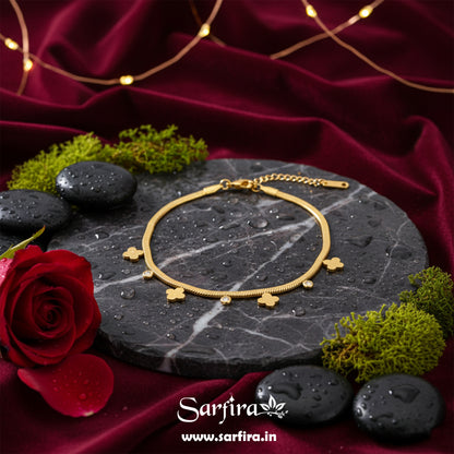 Flower With Diamond Bracelet