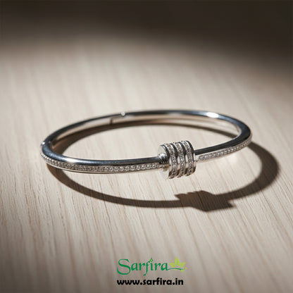 Silver Triple-Ring Kada Bracelet
