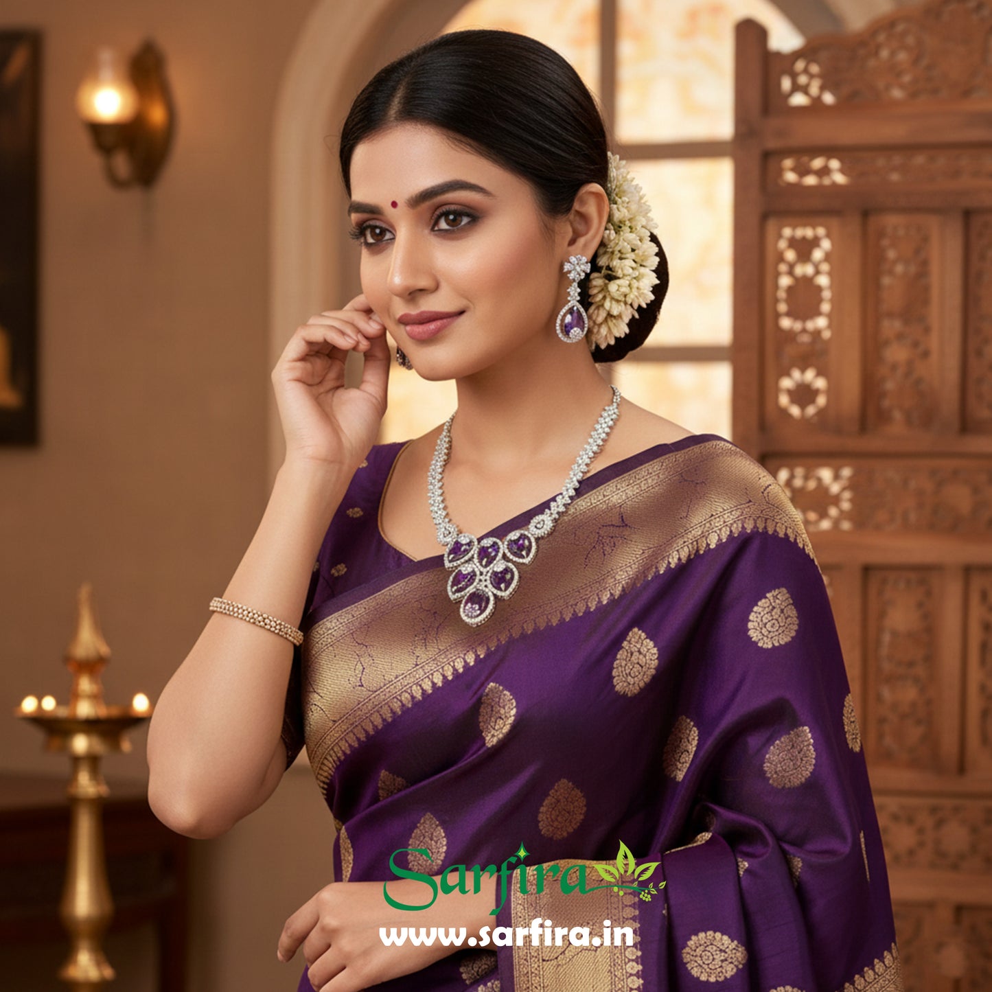 Purple Bridal Necklace