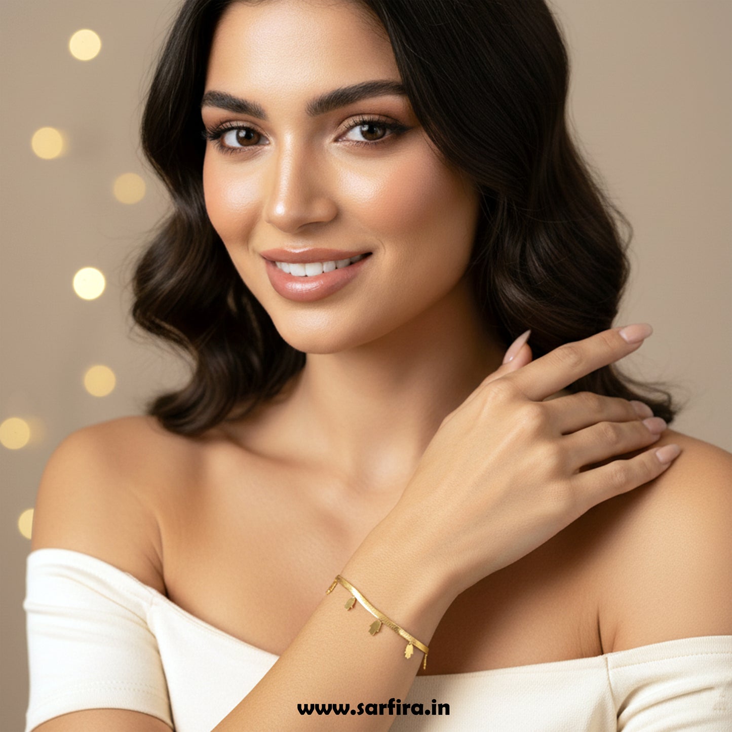 Hamsa Charm Snake Chain Bracelet