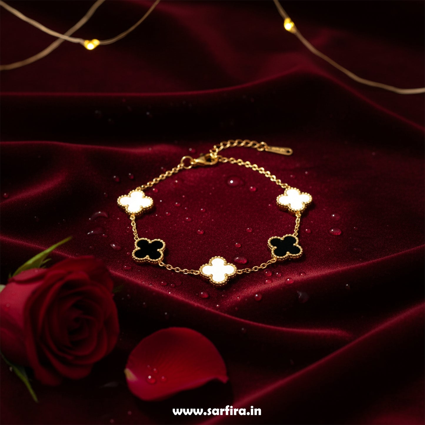 Black & White Flower Station Bracelet