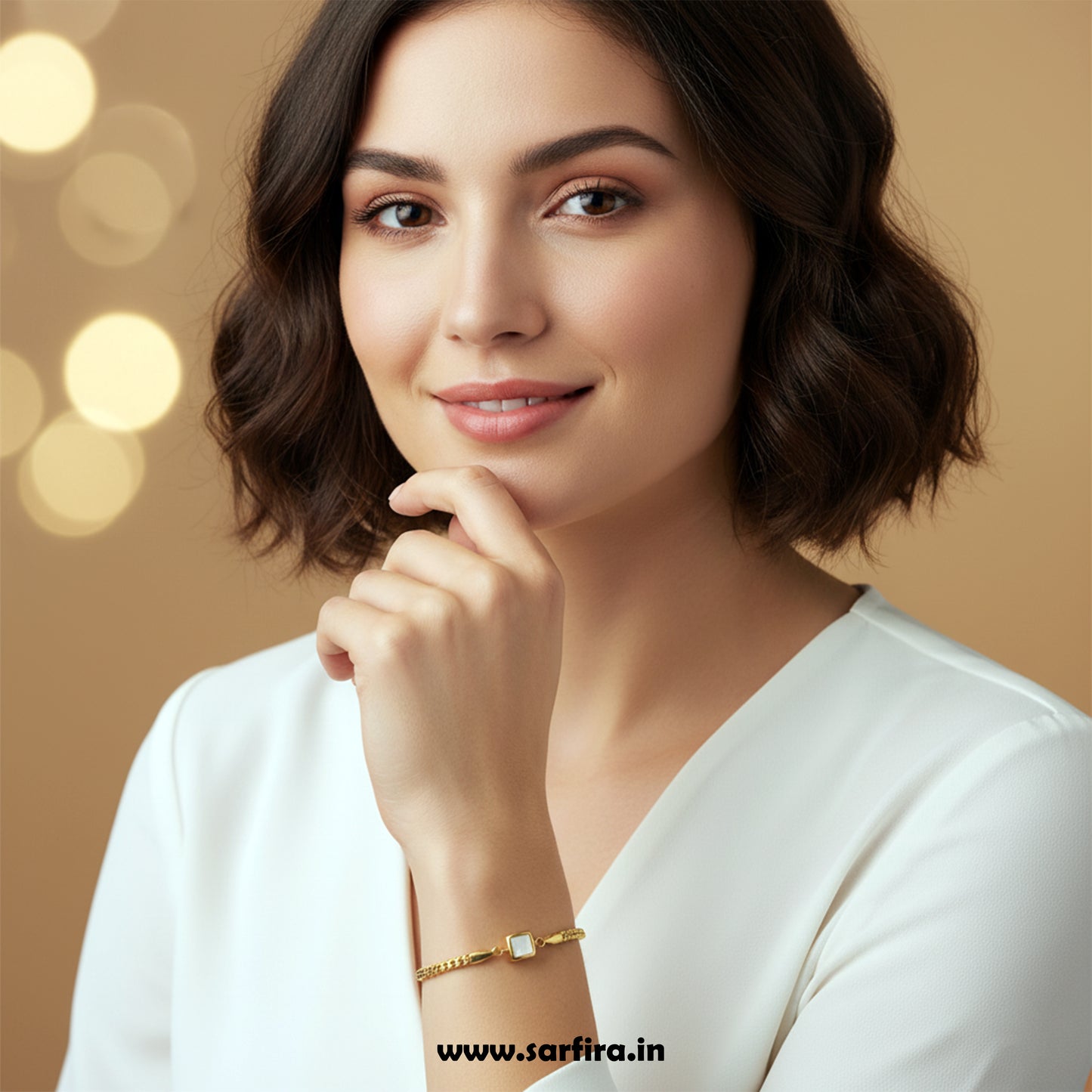 Square MOP Chain Bracelet