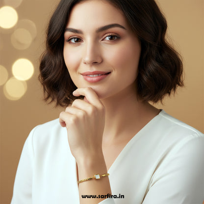 Square MOP Chain Bracelet