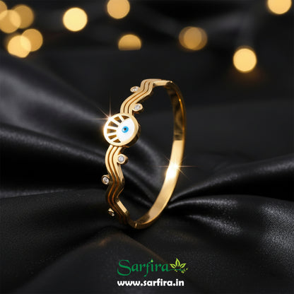Evil Eye Wavy Kada Bracelet