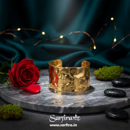 Wide Hammered Cuff Bracelet