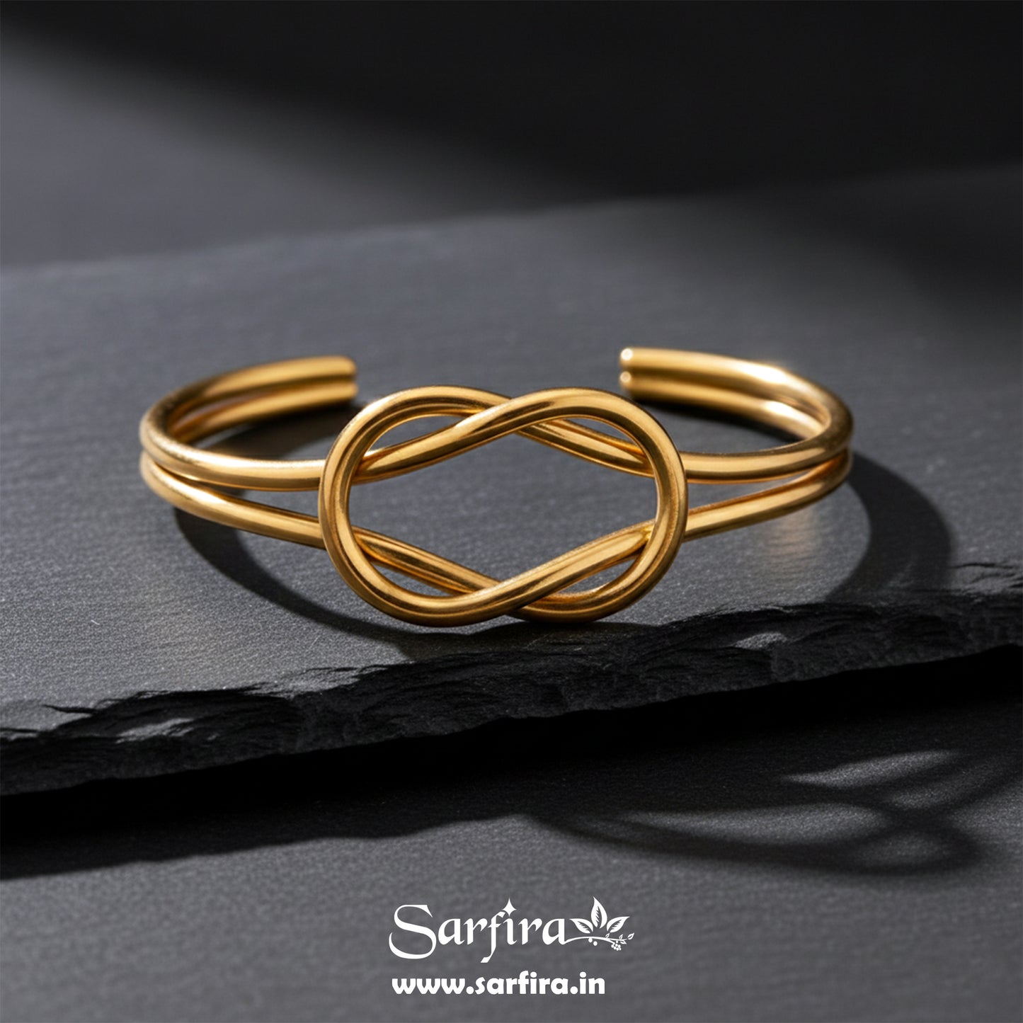 Intertwined Knot Open Cuff Kada