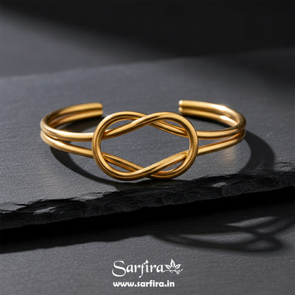 Intertwined Knot Open Cuff Kada