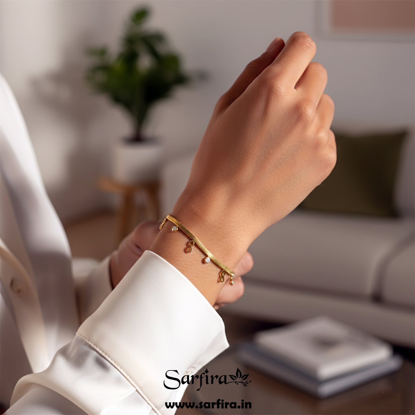 Infinity & CZ Snake Chain Bracelet