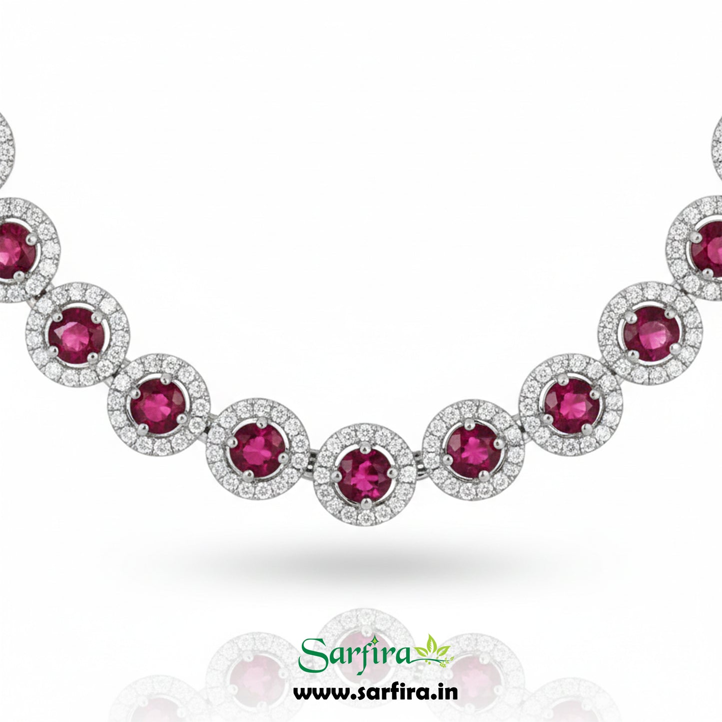 Red Stone AD Round Choker Necklace