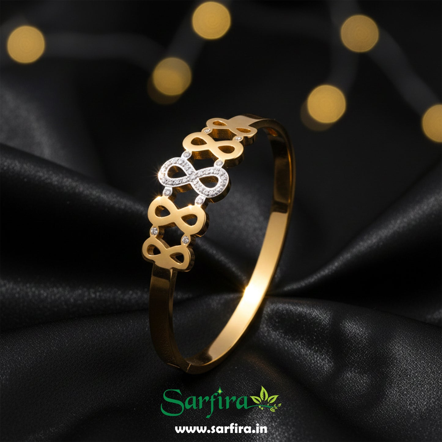 Gold Infinity Motif Kada Bracelet