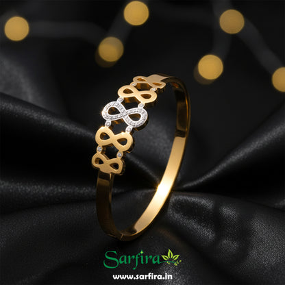 Gold Infinity Motif Kada Bracelet