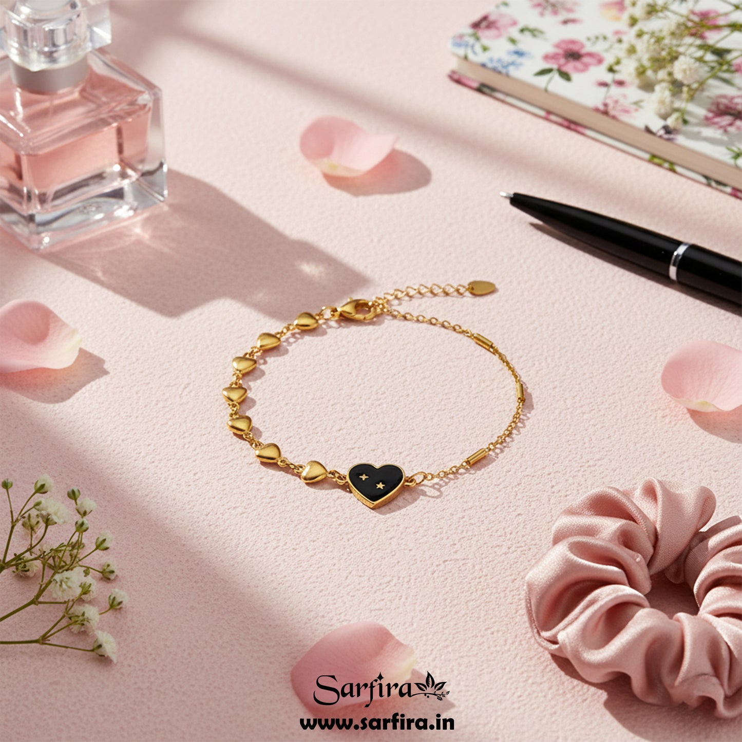 Black & Golden heart Bracelet