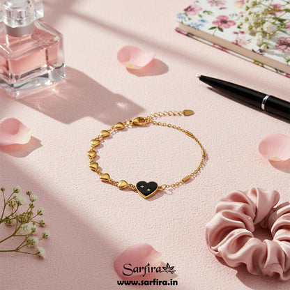 Black & Golden heart Bracelet