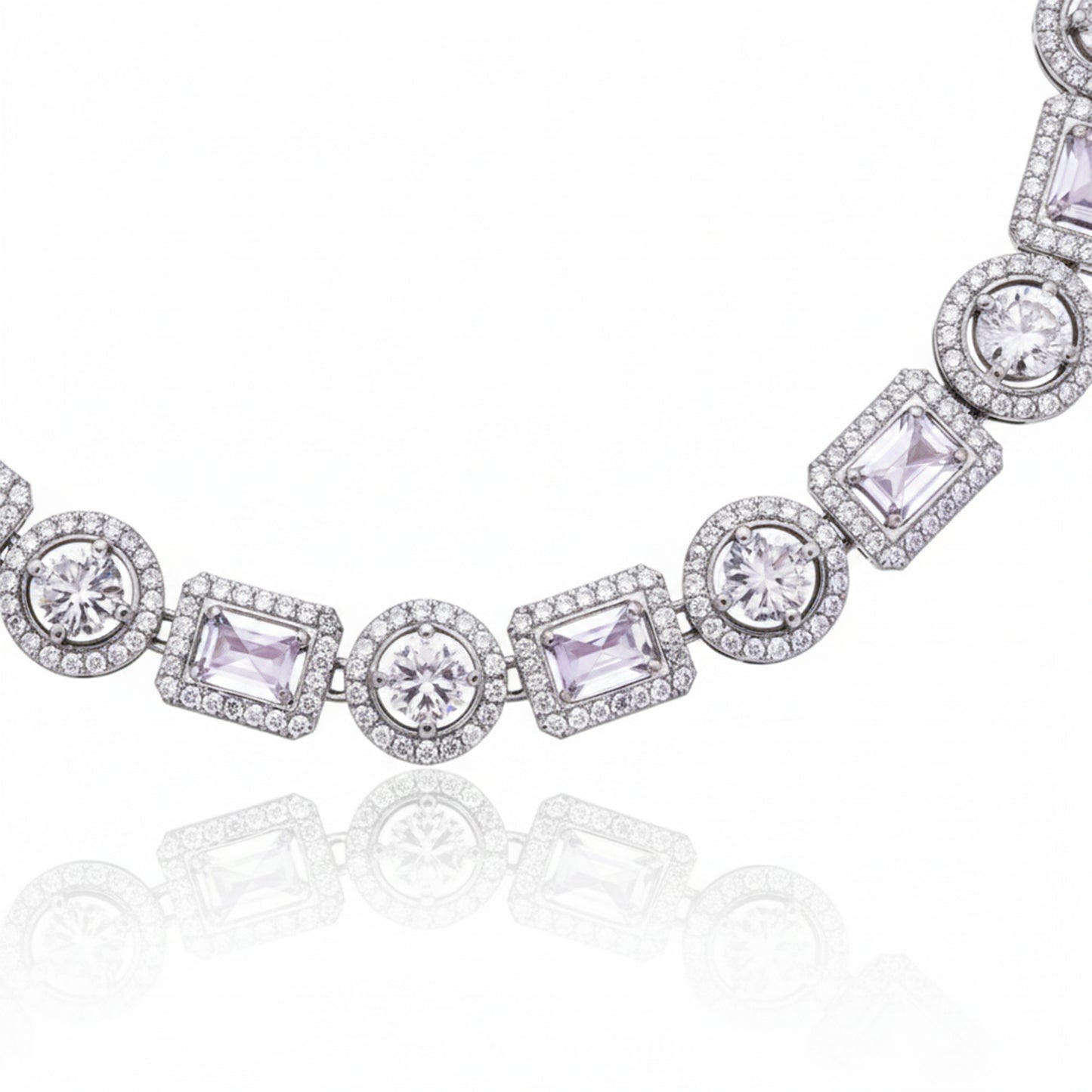 American Diamond Mixed Shape Necklace
