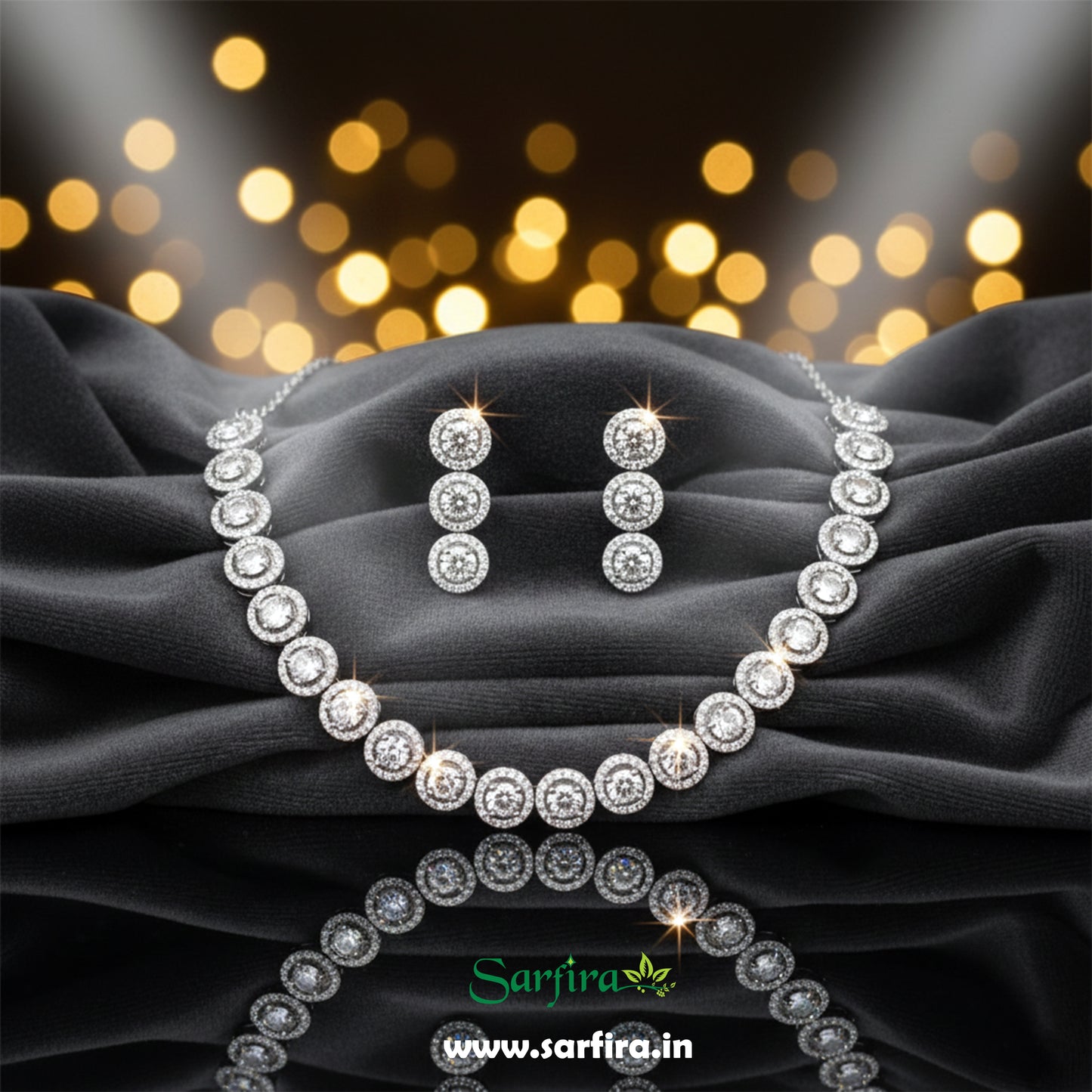 White Round Shape Choker Necklace Set