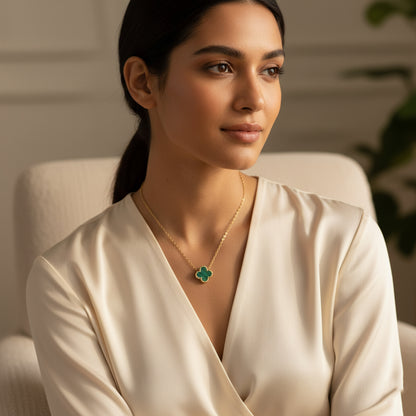 Green Flower Chain Pendant
