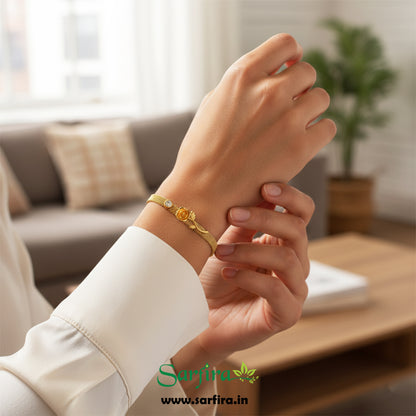 Rose Charm Mesh Bracelet