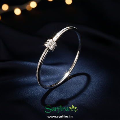 Silver Triple-Ring Kada Bracelet