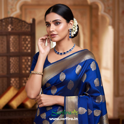 Blue Stone Rectangle Choker Set