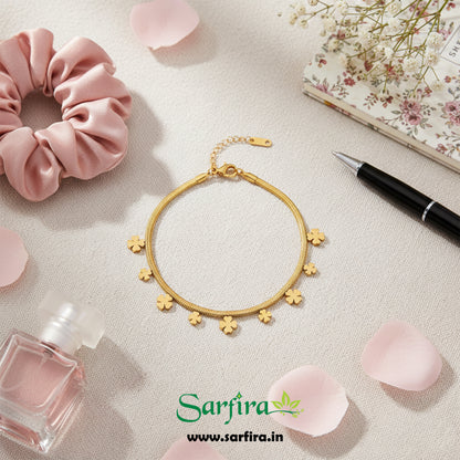 Charm Flower Snake Chain Bracelet