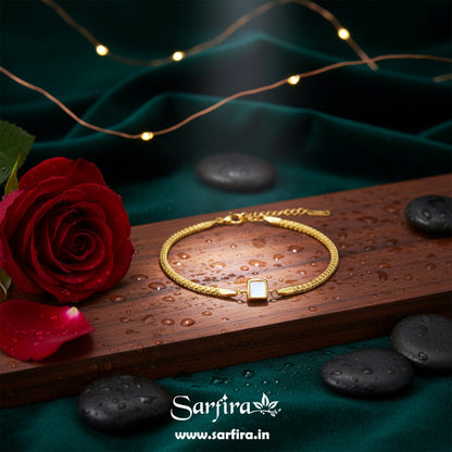 Square MOP Chain Bracelet