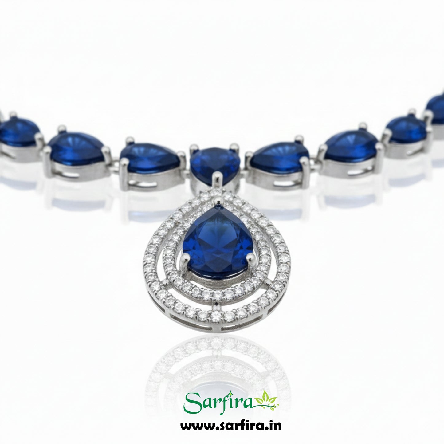 Simple Blue Stone Party & Bridal Necklace