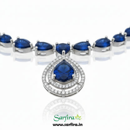 Simple Blue Stone Party & Bridal Necklace
