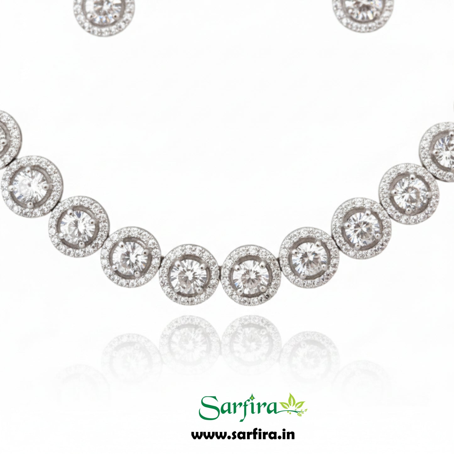 White Round Shape Choker Necklace Set