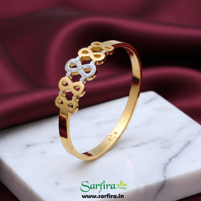Gold Infinity Motif Kada Bracelet
