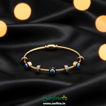 Evil Eye Beaded Cable Kada Bracelet