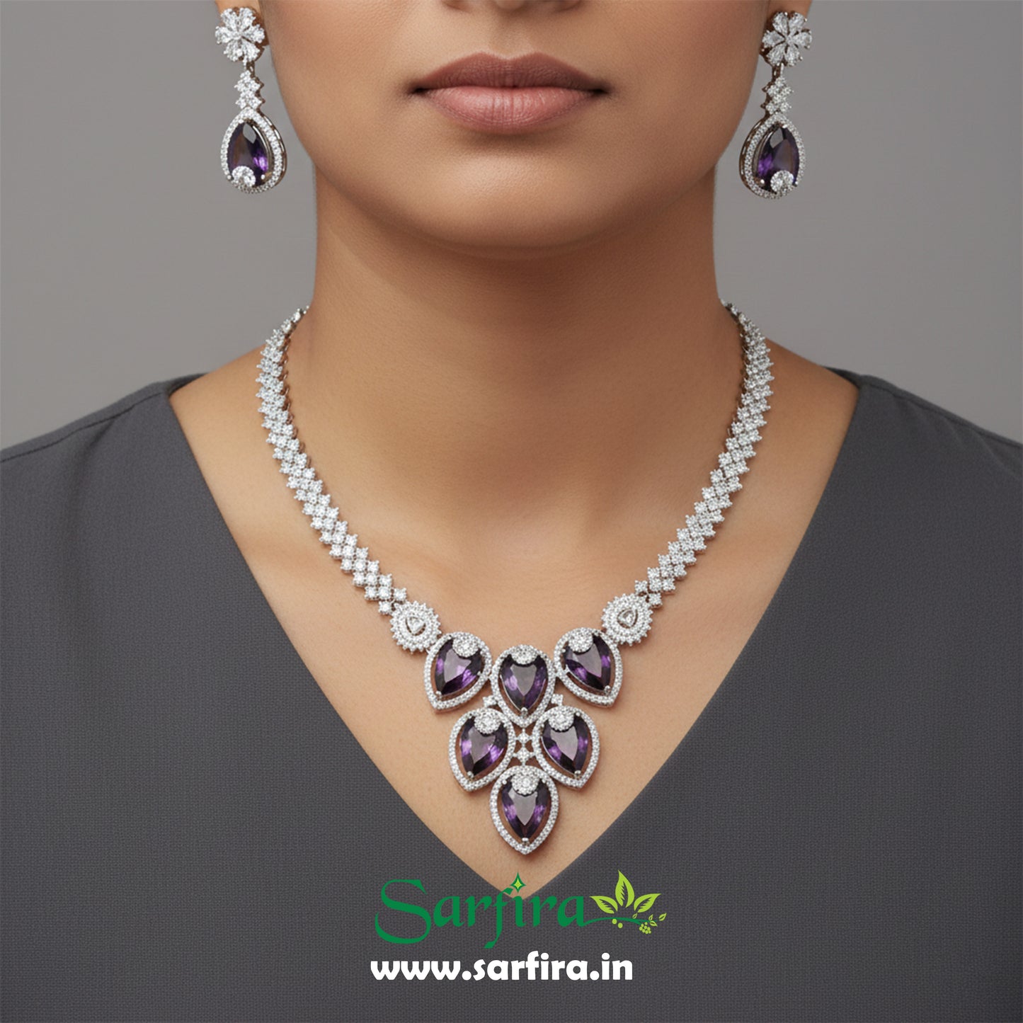 Purple Bridal Necklace