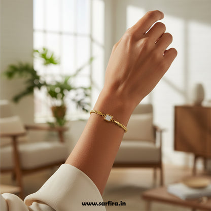 Square MOP Chain Bracelet