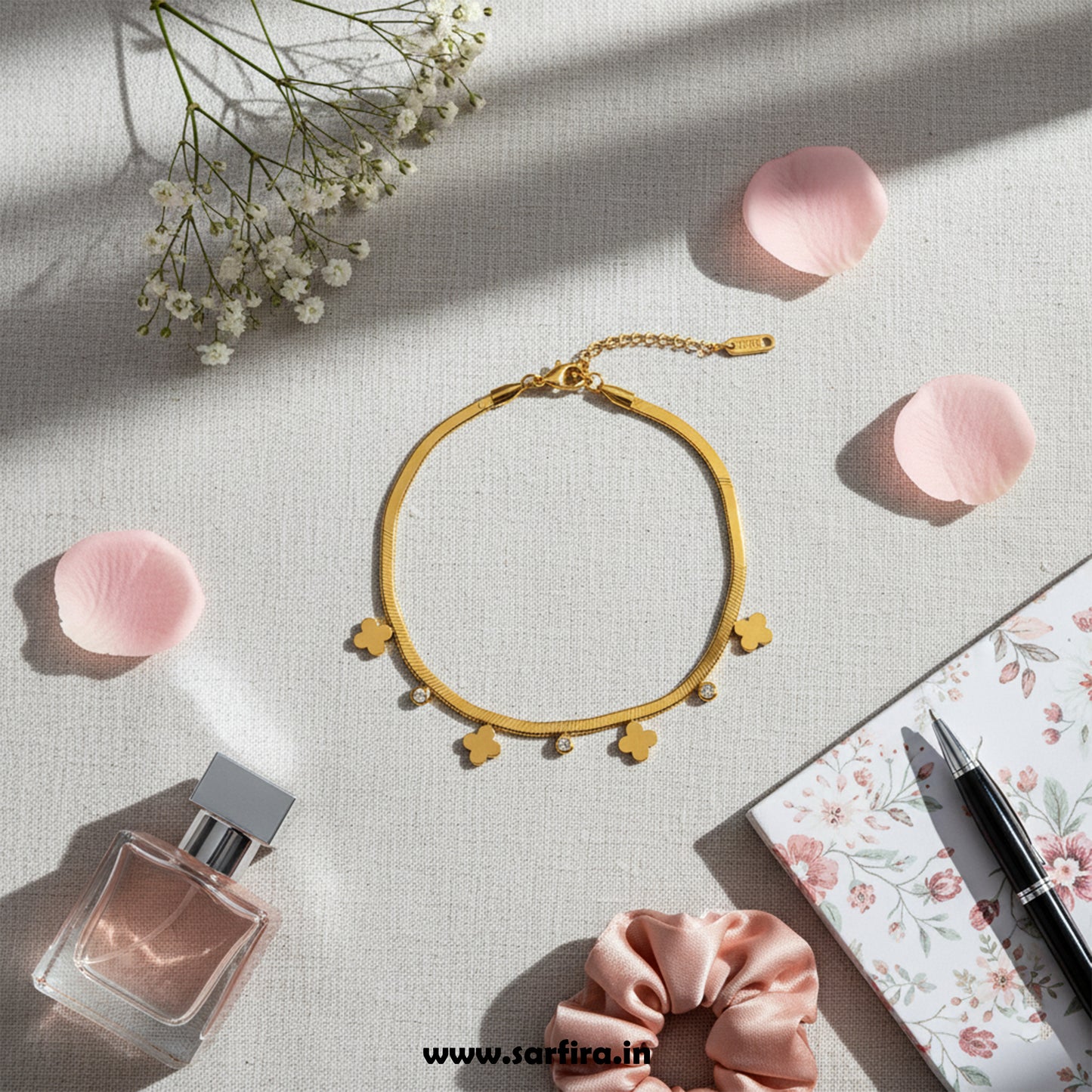 Flower With Diamond Bracelet