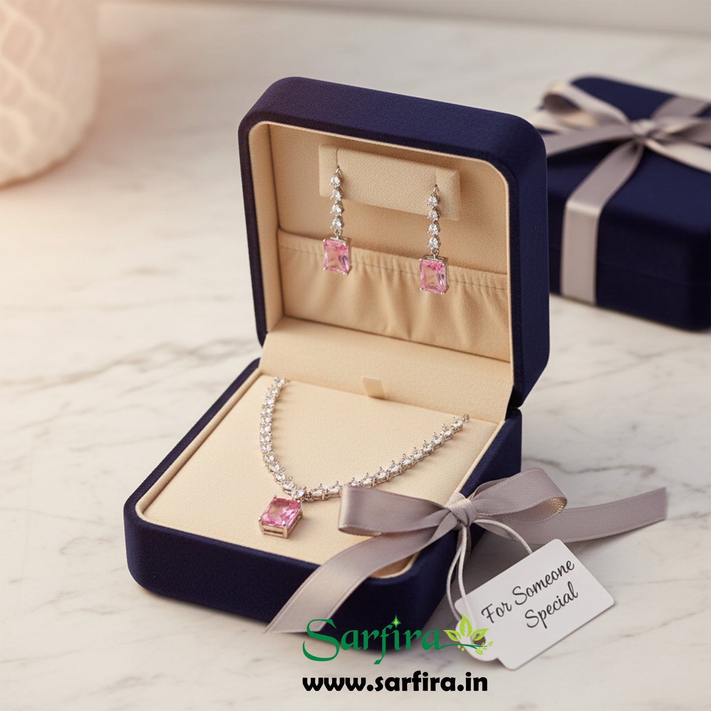 Light Pink AD Graduating Drop Necklace