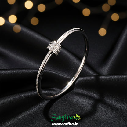 Silver Triple-Ring Kada Bracelet