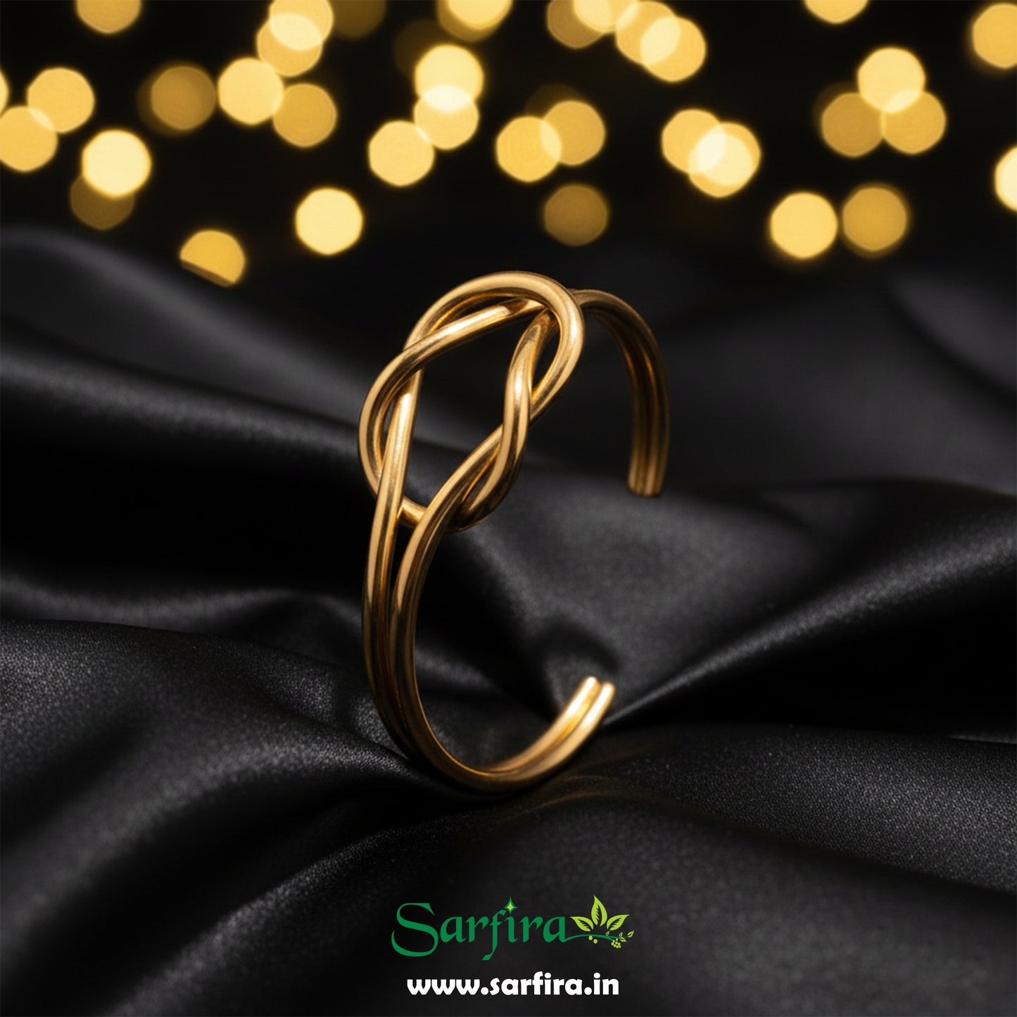 Intertwined Knot Open Cuff Kada