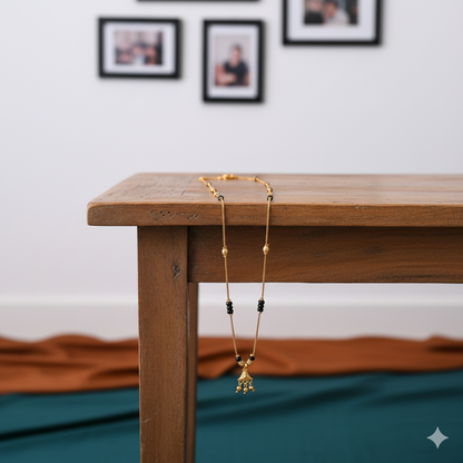 Temple Design Black Bead Mangalsutra