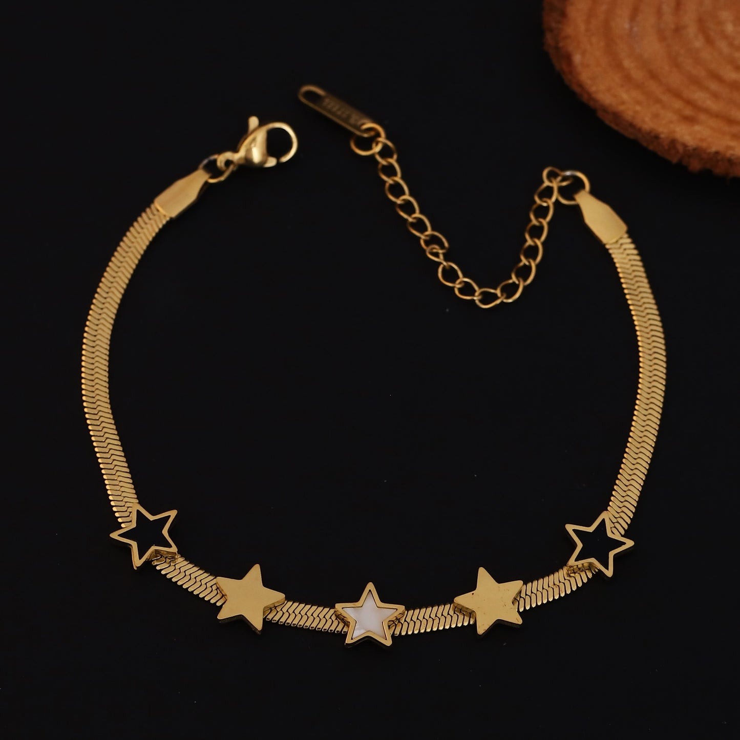 Celestial Star Charm Snake Chain Bracelet