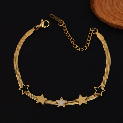 Celestial Star Charm Snake Chain Bracelet