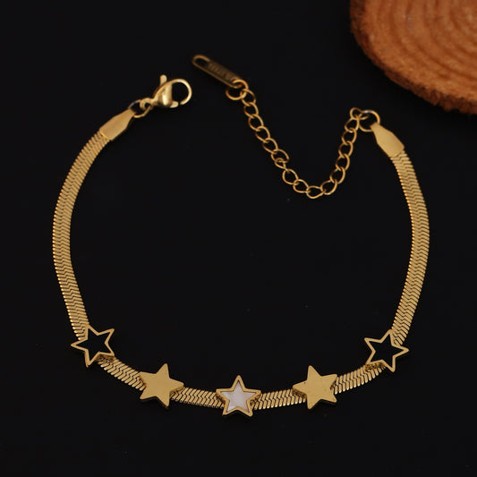 Celestial Star Charm Snake Chain Bracelet