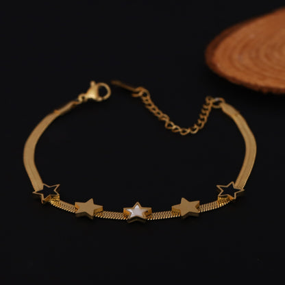 Celestial Star Charm Snake Chain Bracelet