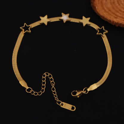 Celestial Star Charm Snake Chain Bracelet